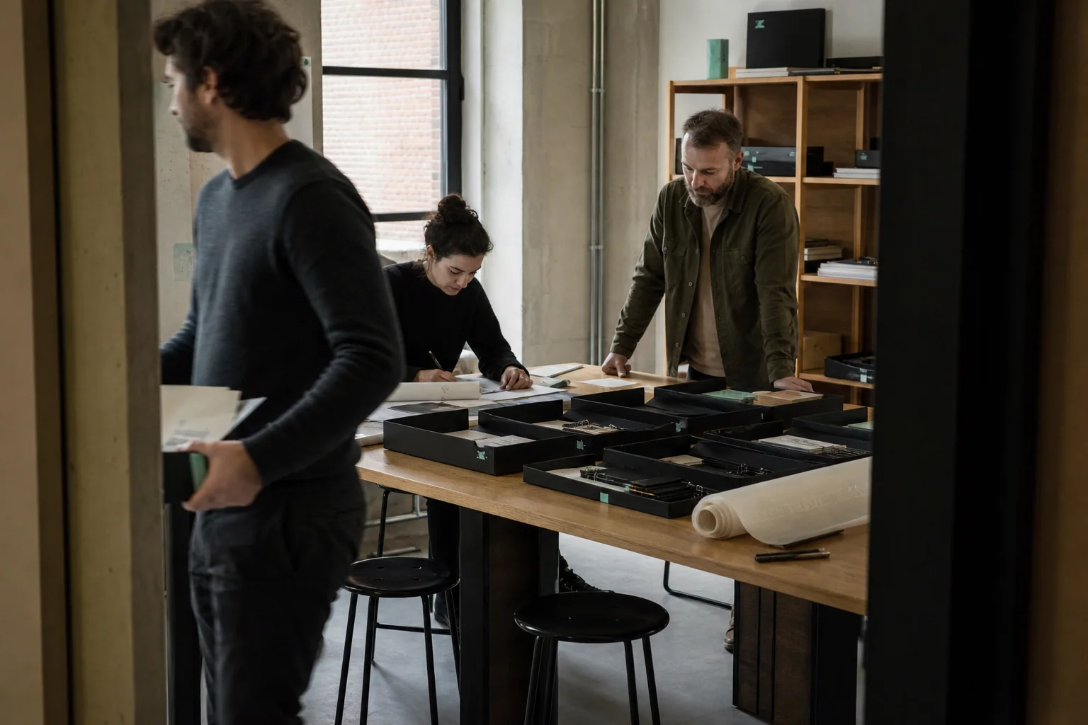 A local team in Brussels separates six digital work areas into tangible project kits