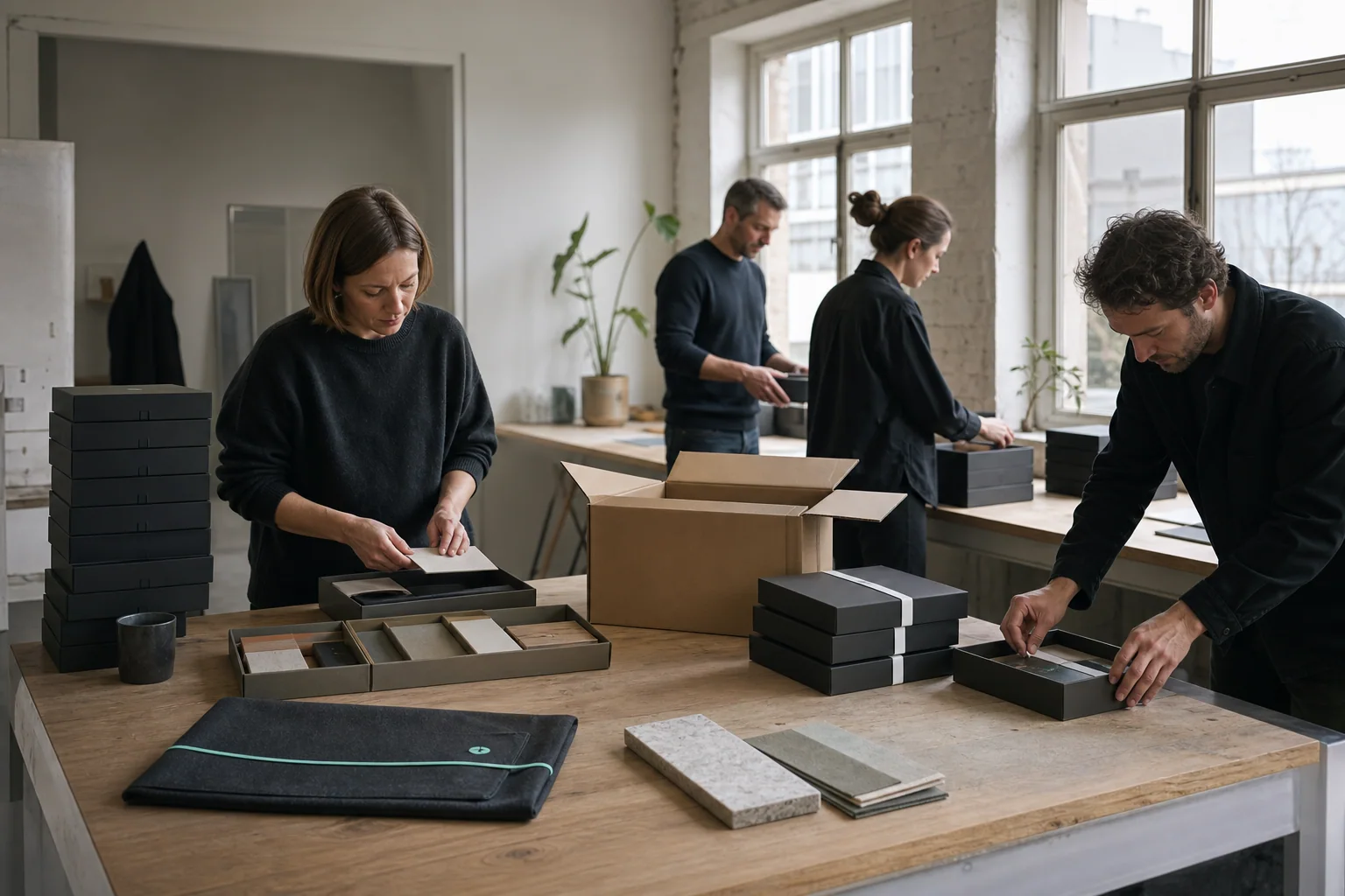 Une équipe locale à Anvers sépare six chantiers digitaux dans des kits de projet tangibles