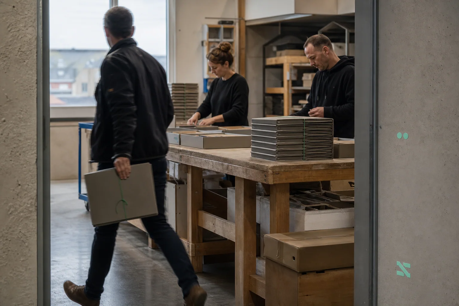 Une équipe locale à Liège sépare six chantiers digitaux dans des kits de projet tangibles