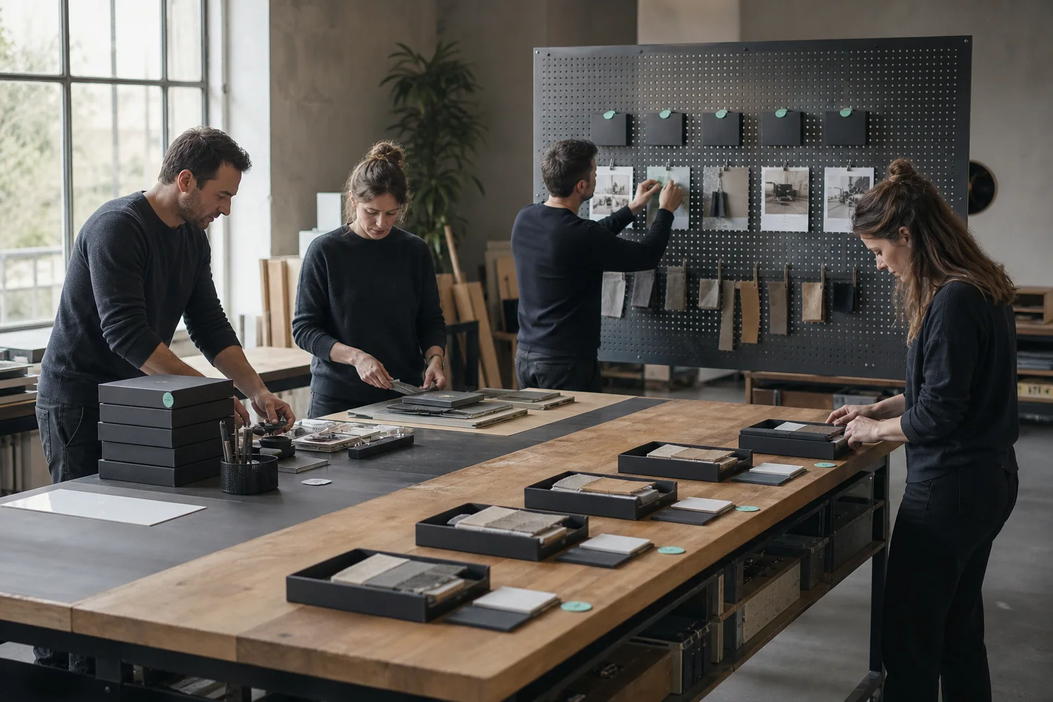 Een lokaal team in Antwerpen verdeelt zes digitale werktrajecten over tastbare projectkits