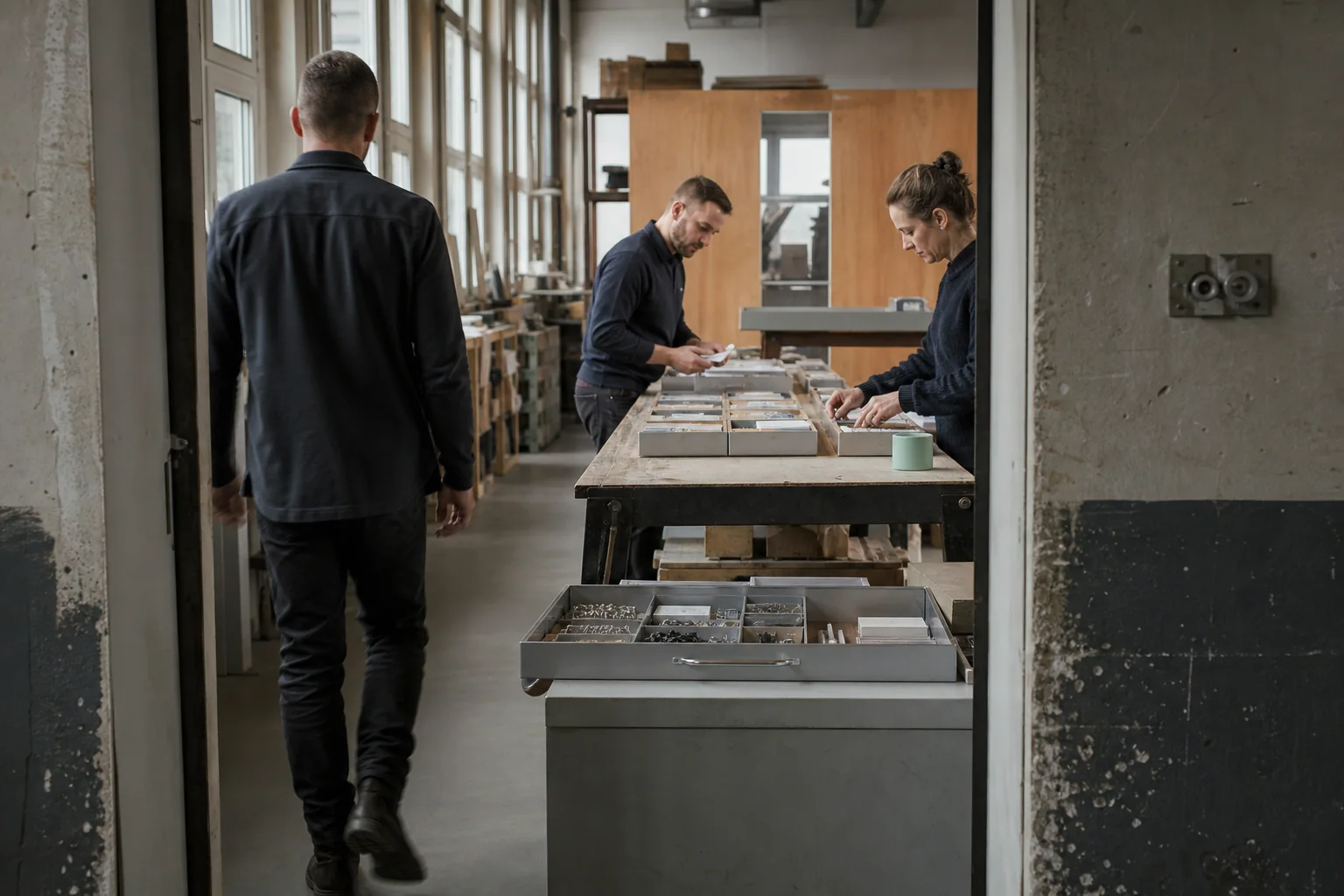 Een lokaal team in Luik verdeelt zes digitale werktrajecten over tastbare projectkits