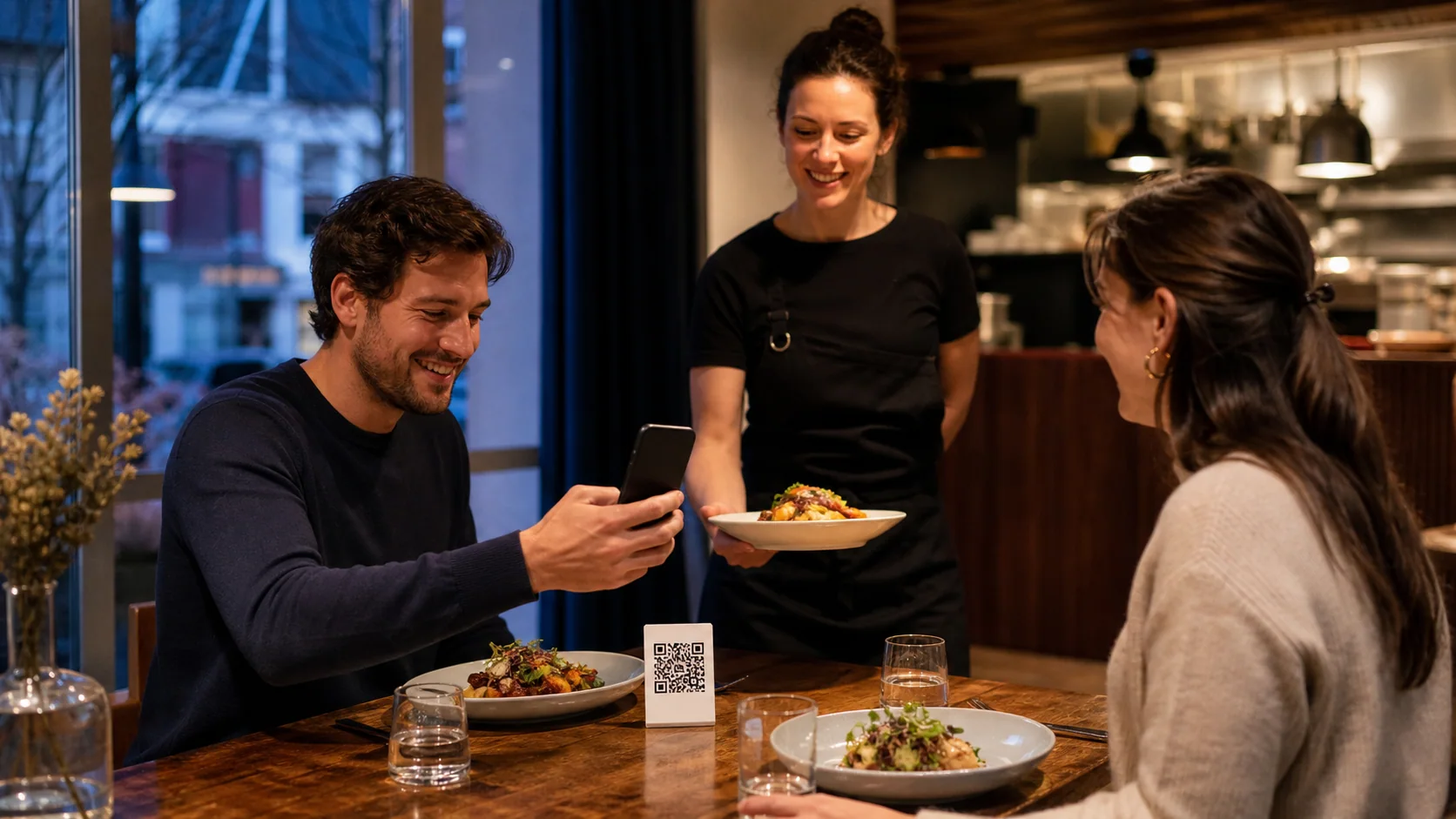 OhMiam: QR ordering used at the table during service in a Belgian restaurant.