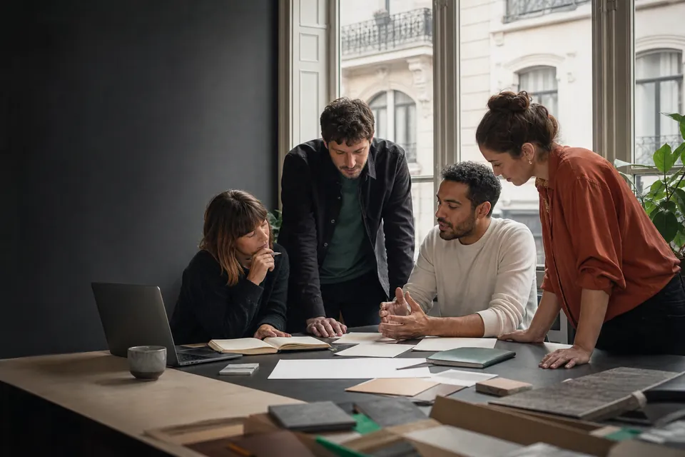 Digital team in Belgium planning a professional website project