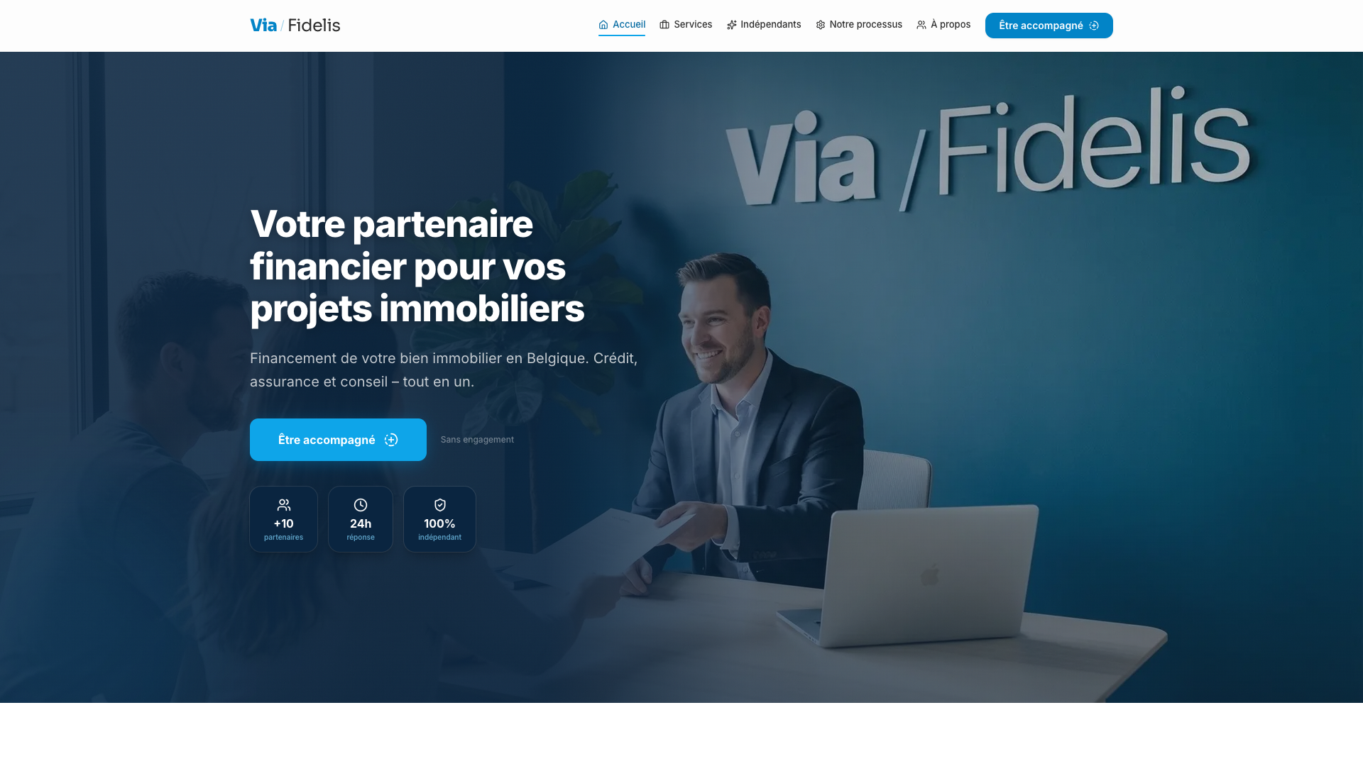 ViaFidelis - site pour courtier en crédit hypothécaire en Belgique